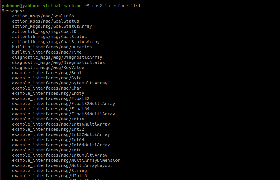 ROS2 Interface List