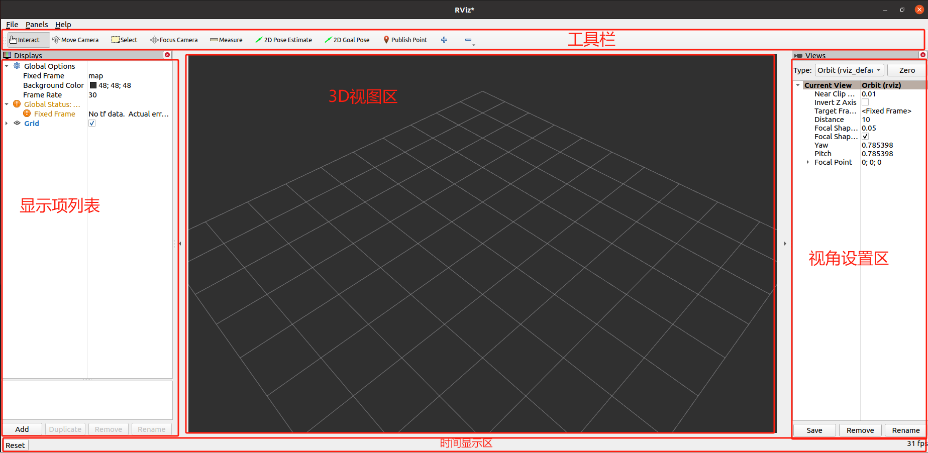RViz2 Startup Interface