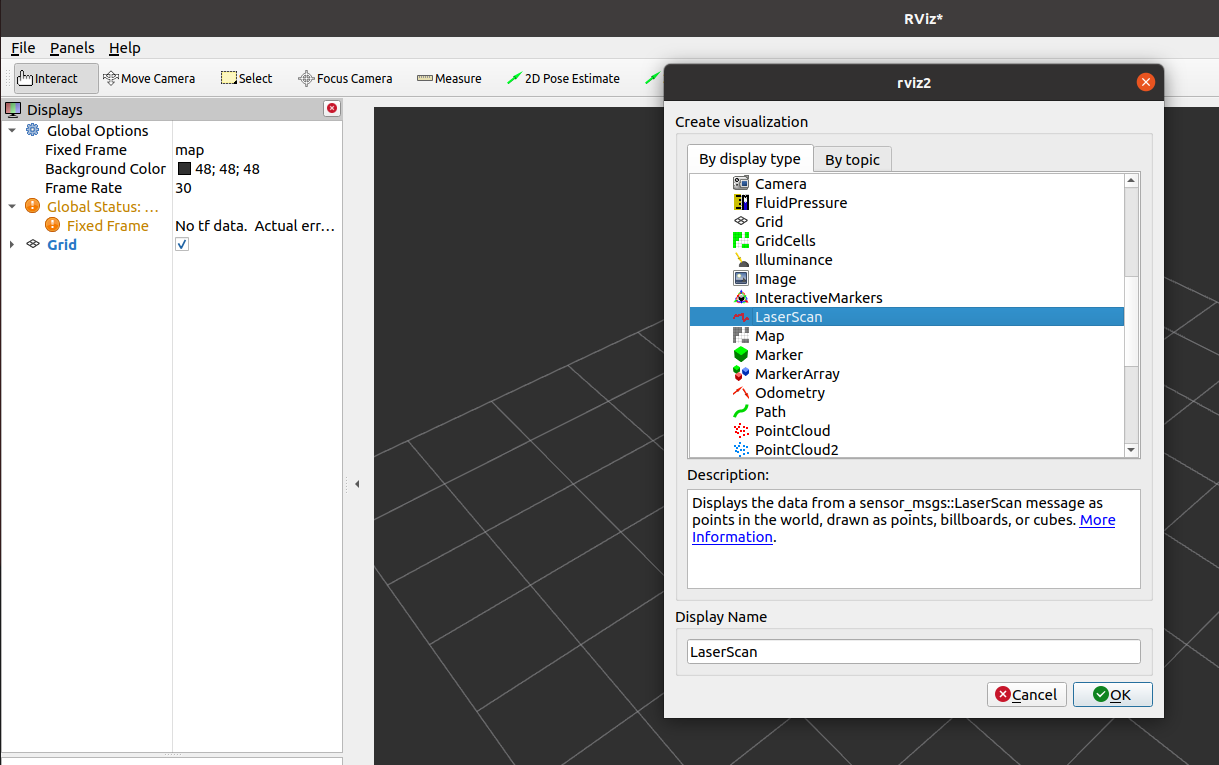 Adding LaserScan Display