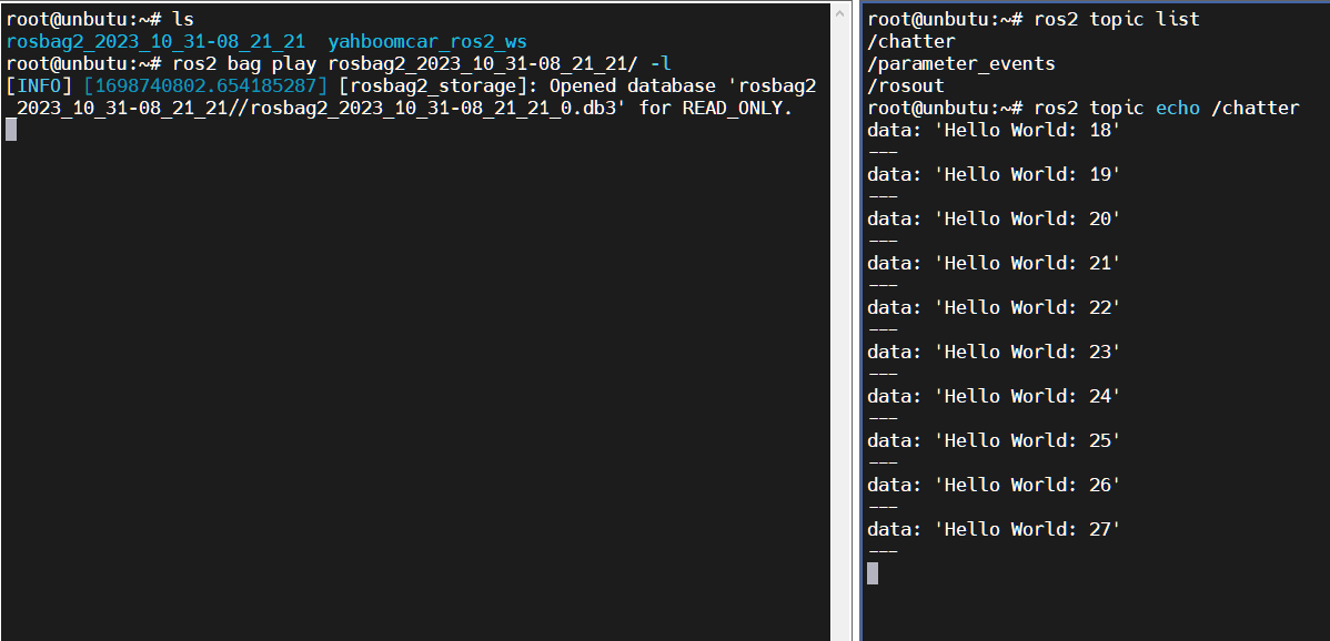 Playback Topic Output