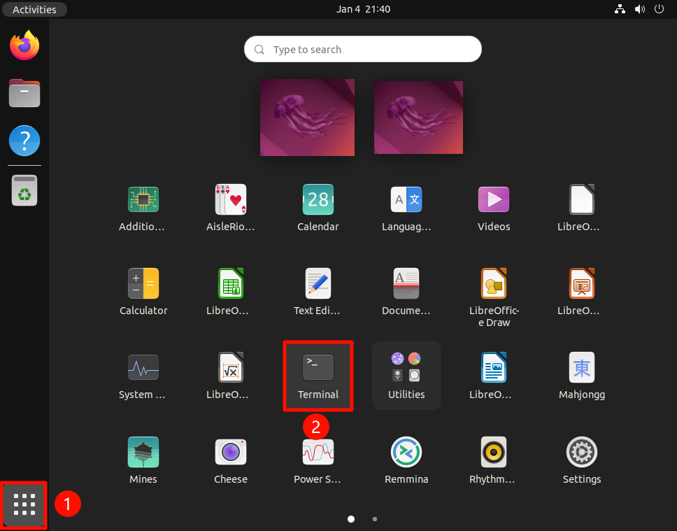 Open terminal shortcut