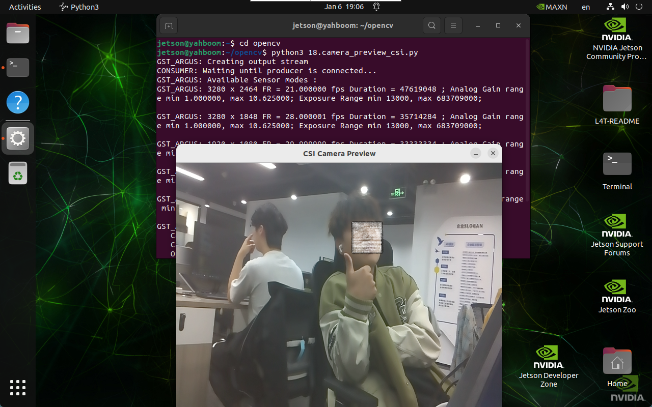 CSI Camera Preview
Result